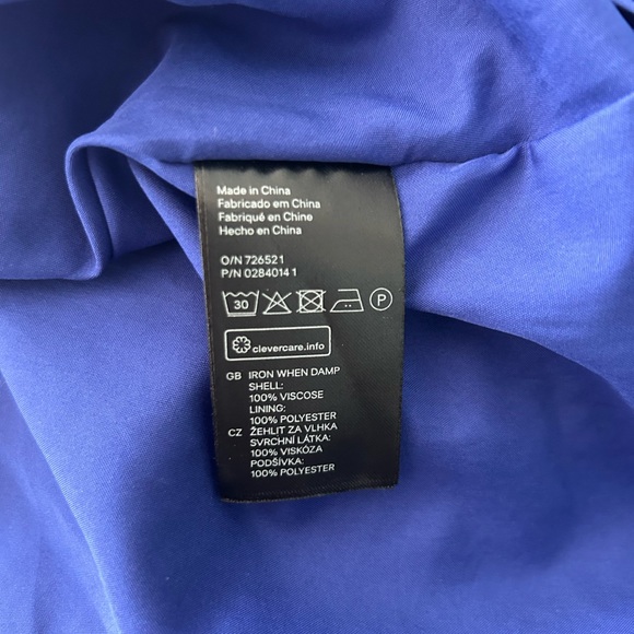 H&M BLUE PINK FLORAL FLIPPY SKATER MINI VTG TEA PARTY PROM DRESS 6 - Picture 7 of 7